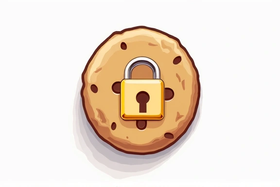Ilustración de una cookie esencial, como un candado o una llave, representando seguridad y funcionalidad.